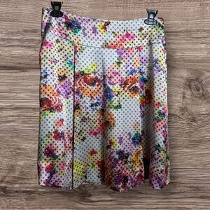 Etcetera. 100% silk 3-D pop art watercolor skirt. Size 12
